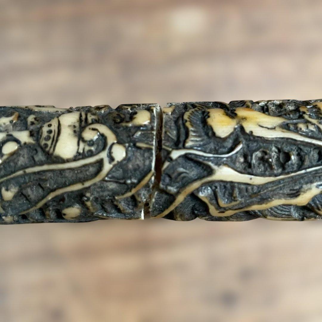 中国 骨董 古玩 古美術 アンティーク 阿片 煙管 アヘン パイプ 彫刻