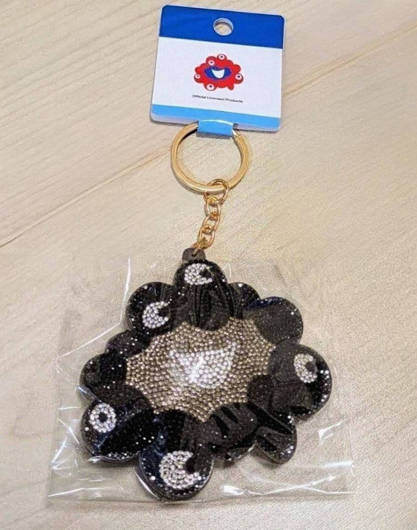 大阪 万博　黒 ミャクミャク　ラインストーン マスコット　キーホルダー　キラキラ