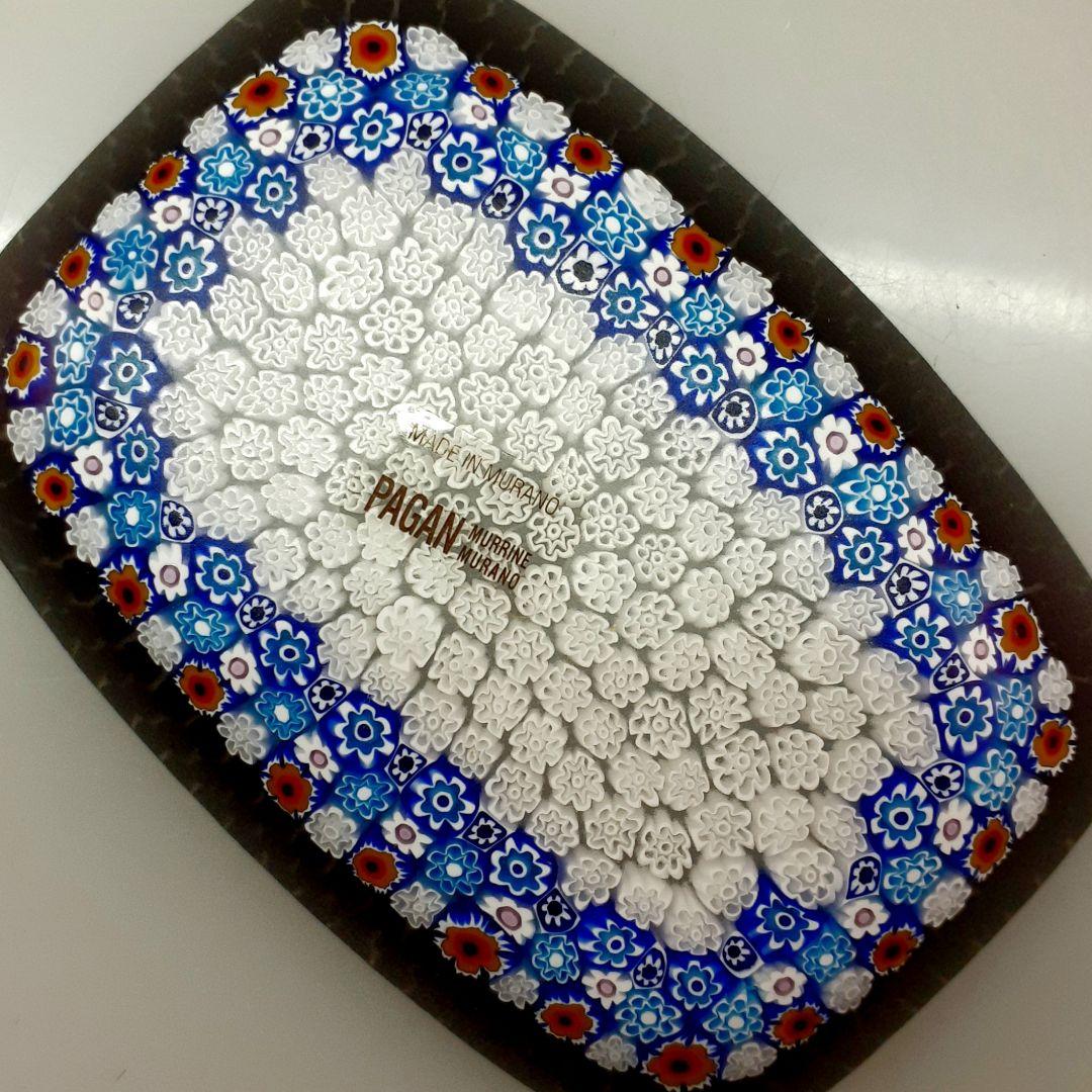 MURANO GLASS ブラック ミルフィオリプレート皿