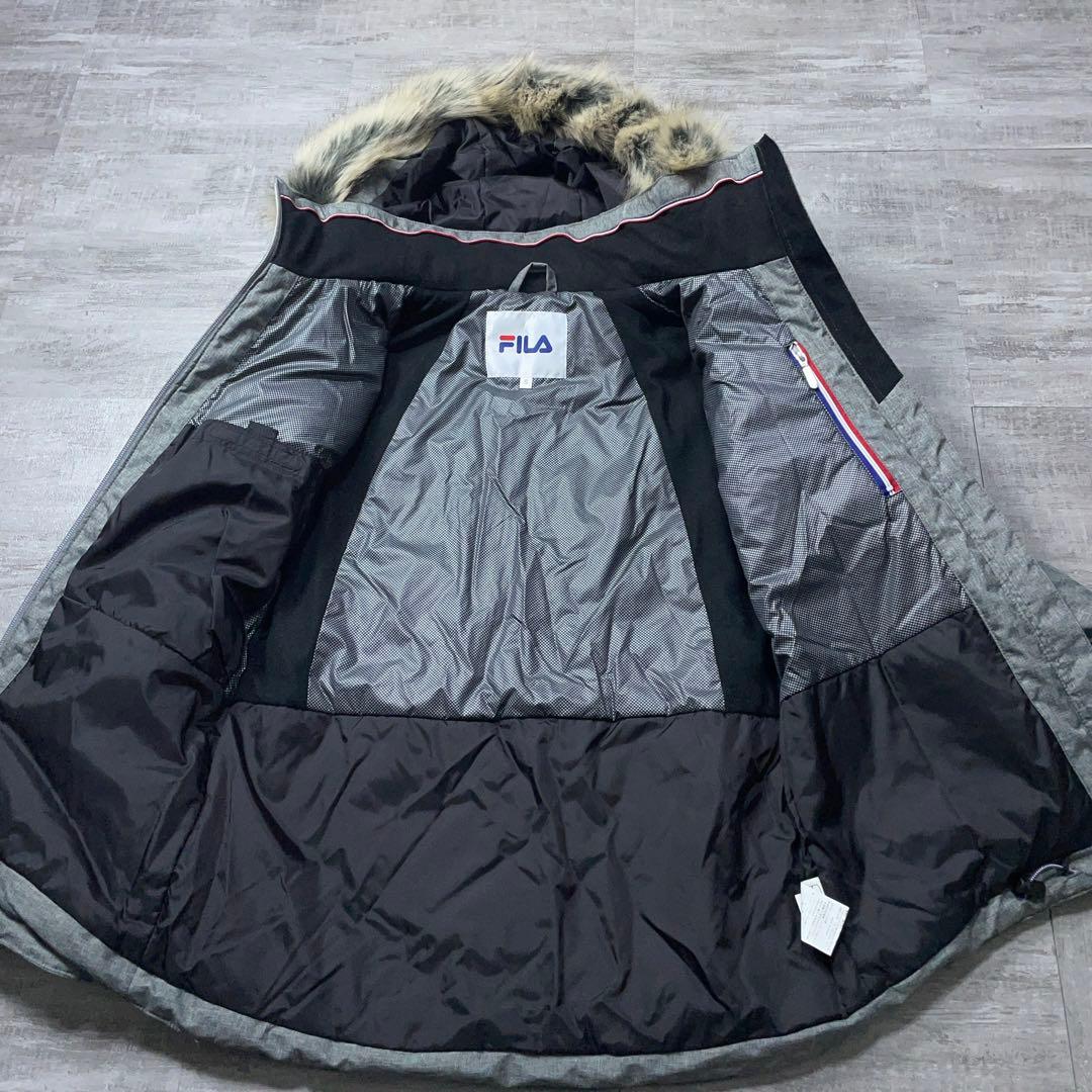 美品☆ FILA フィラ スキーウェア 上下セット レディースS グレー ファー