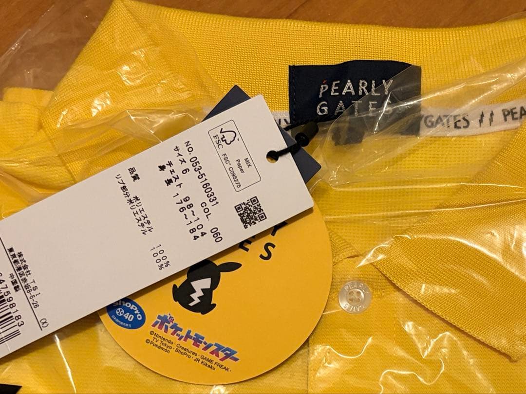 PEARLY GATES ピカチュウ 半袖ポロシャツ サイズ6 ポケモン