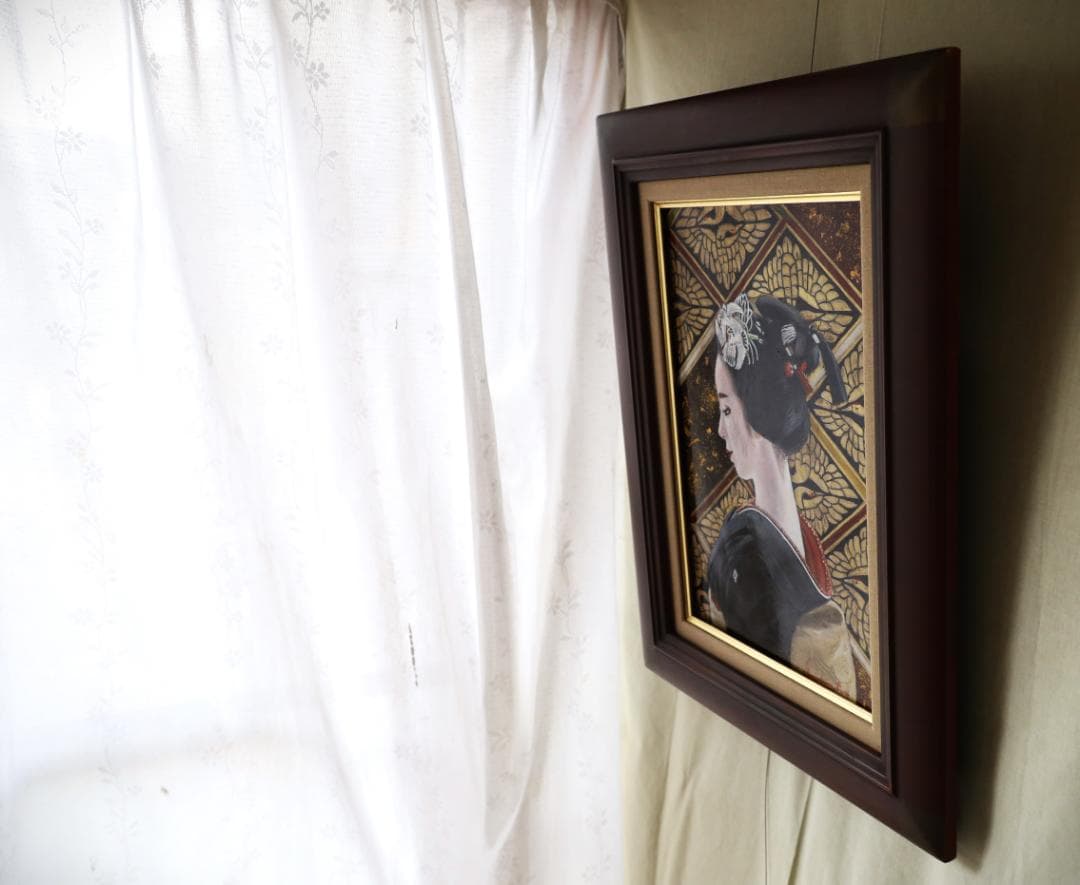 『先笄の彩り』　油彩肉筆画