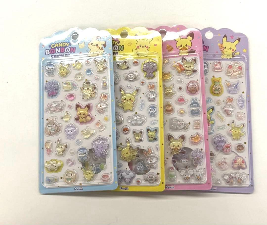 【韓国限定】ポケピース 3D立体シール 4種×３セット 新品未開封 ポケモン