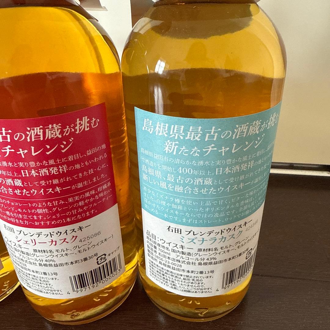 MIGITA ブレンデッドウイスキー 3本セット　右田　島根