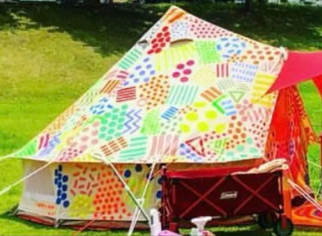 世界に一つ　カラフル可愛いベルテント　3m 一点もの