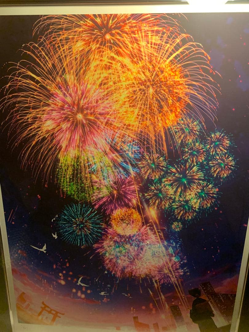 【激レア】まころん　絵画　恋花火　額縁アート