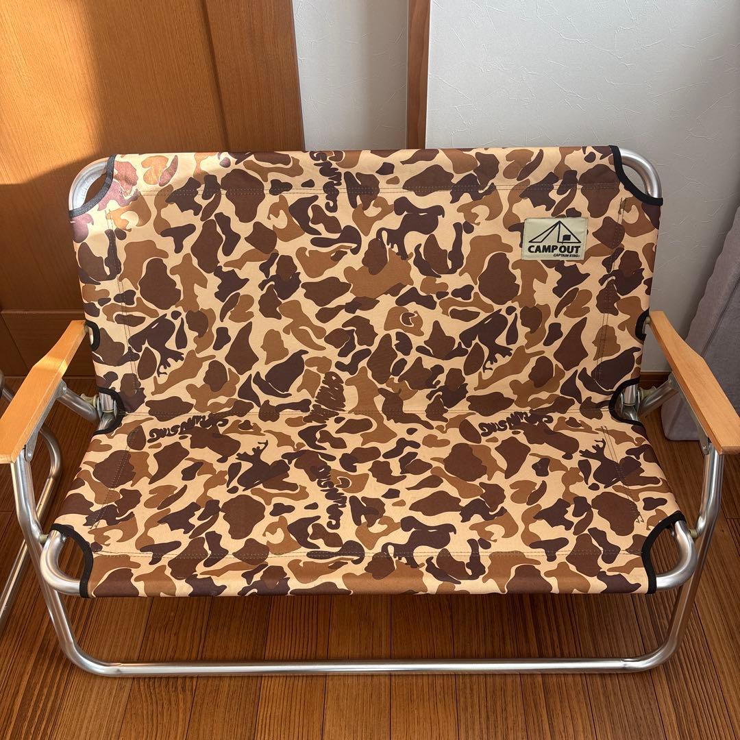 CAMP OUT キャプテンスタッグ迷彩柄 アウトドアチェア2脚セット