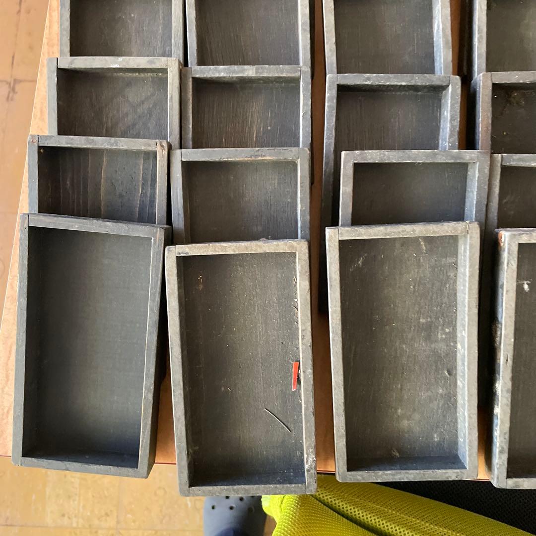 【chyas】B50-1/活版印刷所で使われていた小箱（文選箱）50枚