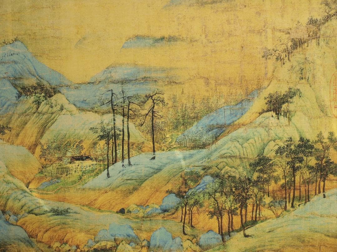 中国北宋時代　千裹江山図　人物掛け軸　激安骨董品　捲り BD648A13-3