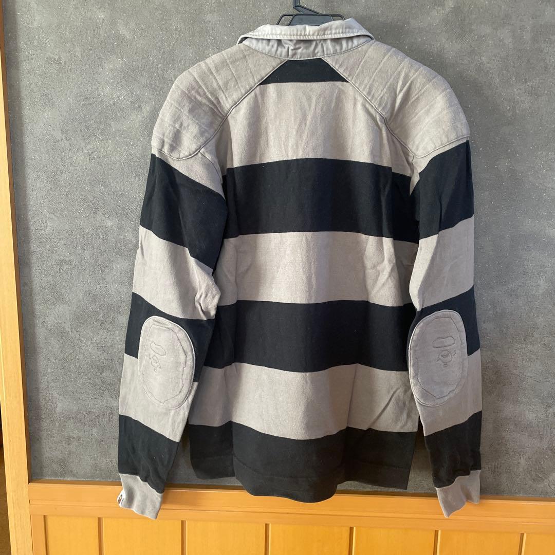 A Bathing Ape ラガーシャツ Mサイズ ブラック/グレーキムタク着用