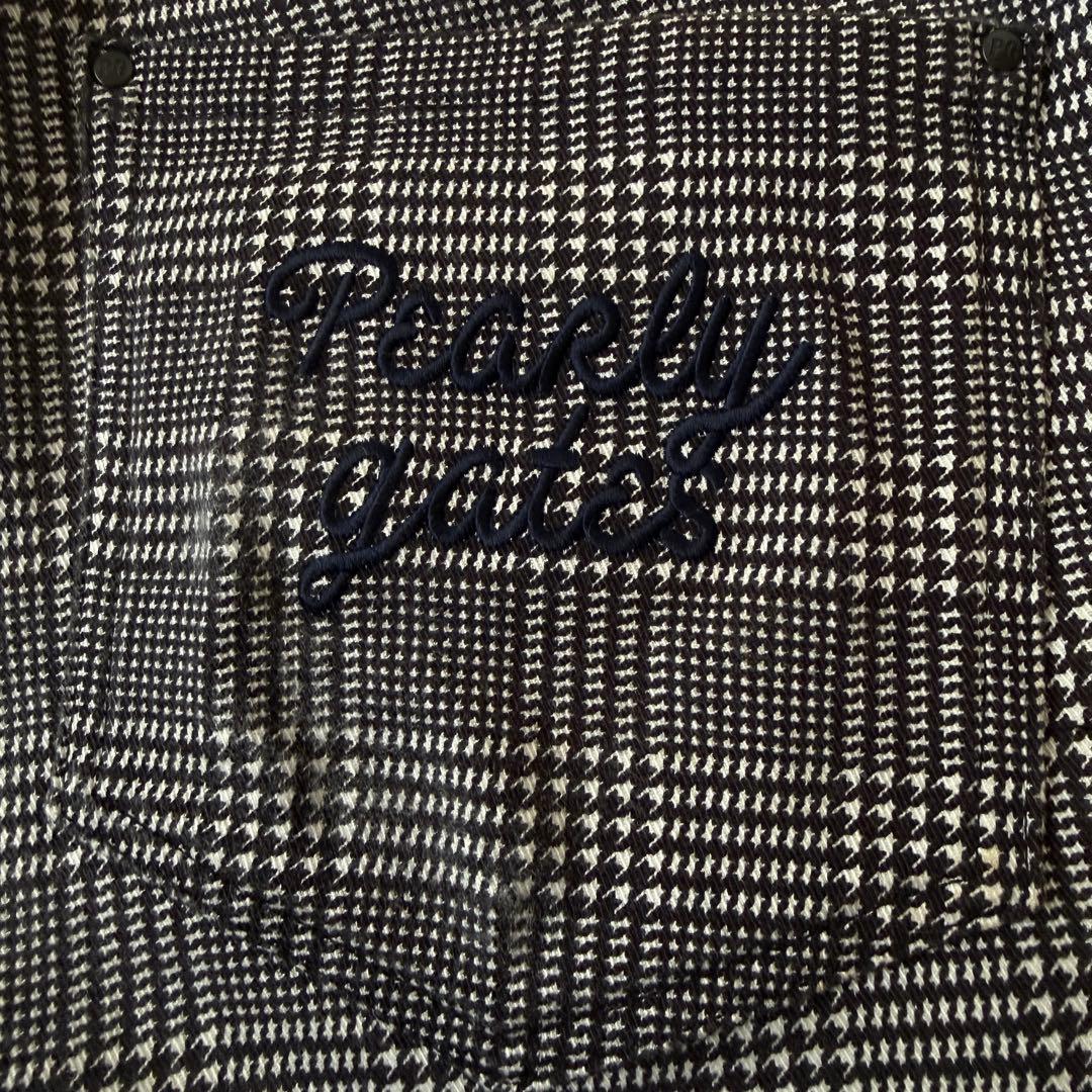 防寒　裏地付き　パーリーゲイツ　パンツ　M〜L相当　チェック　千鳥格子　黒　白