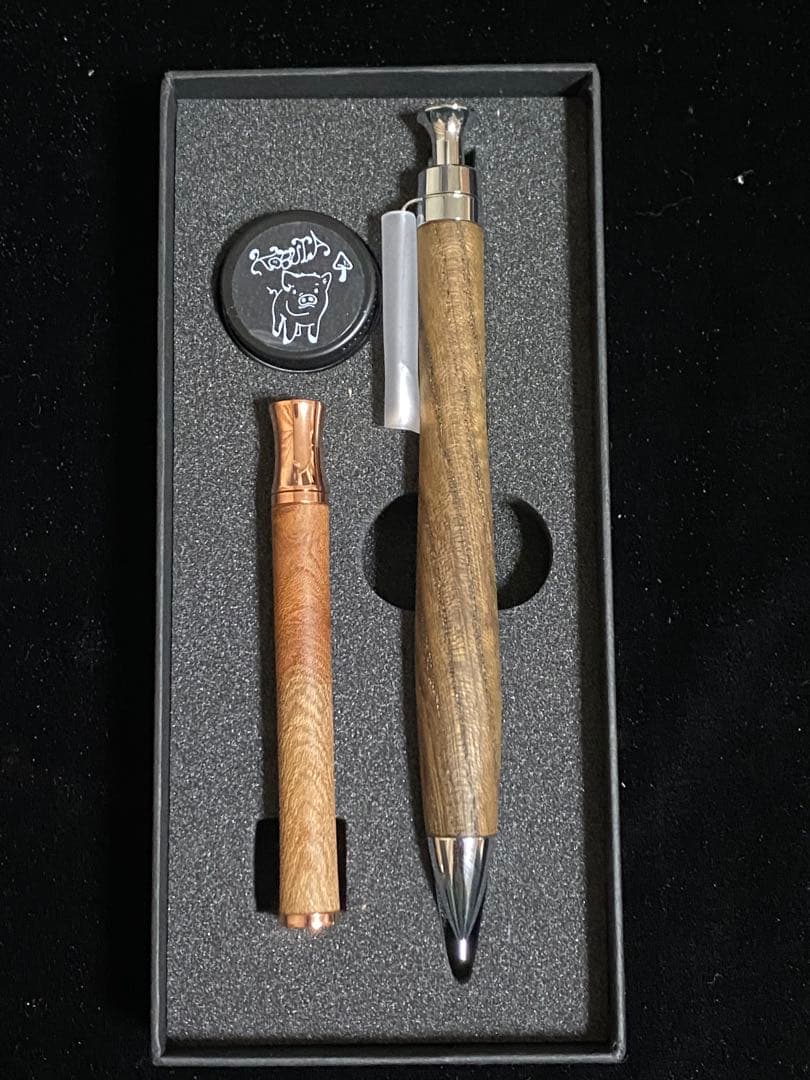 こぶた工房シャープペンシル 欅 ケヤキ 極上杢0.5mmケヤキ芯ケースセット