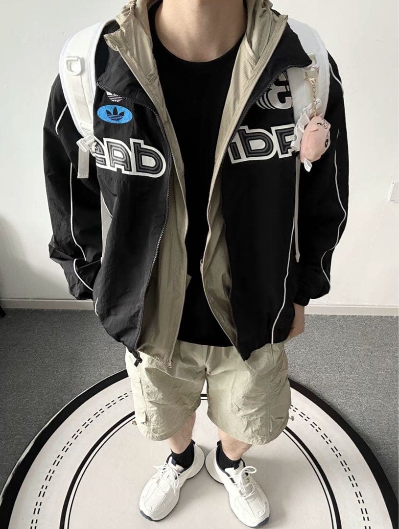 海外限定S ADIDAS レーシングジャケット black JM8033