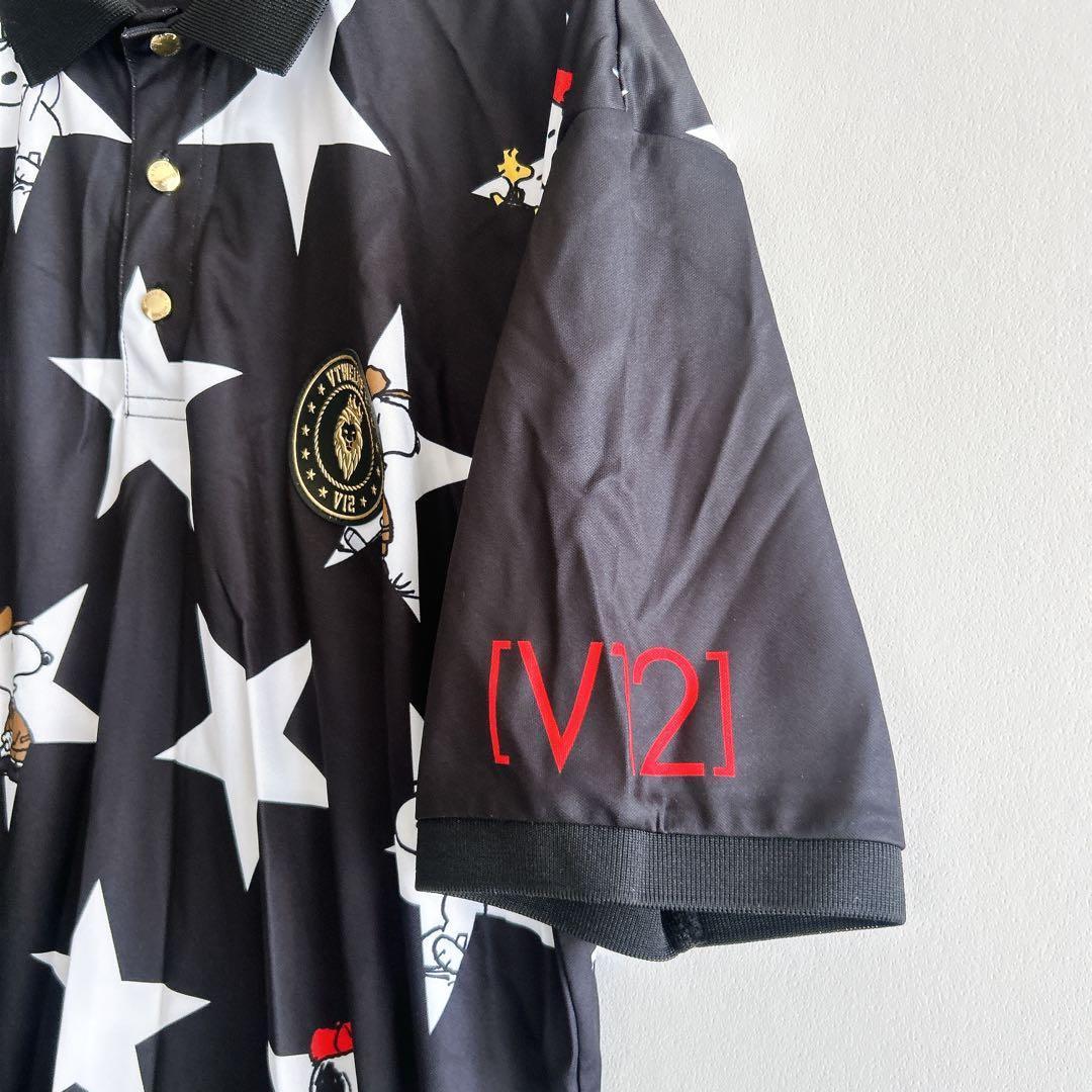 V12 × SNOOPY ゴルフウエア 半袖ポロシャツ メンズゴルフ b051