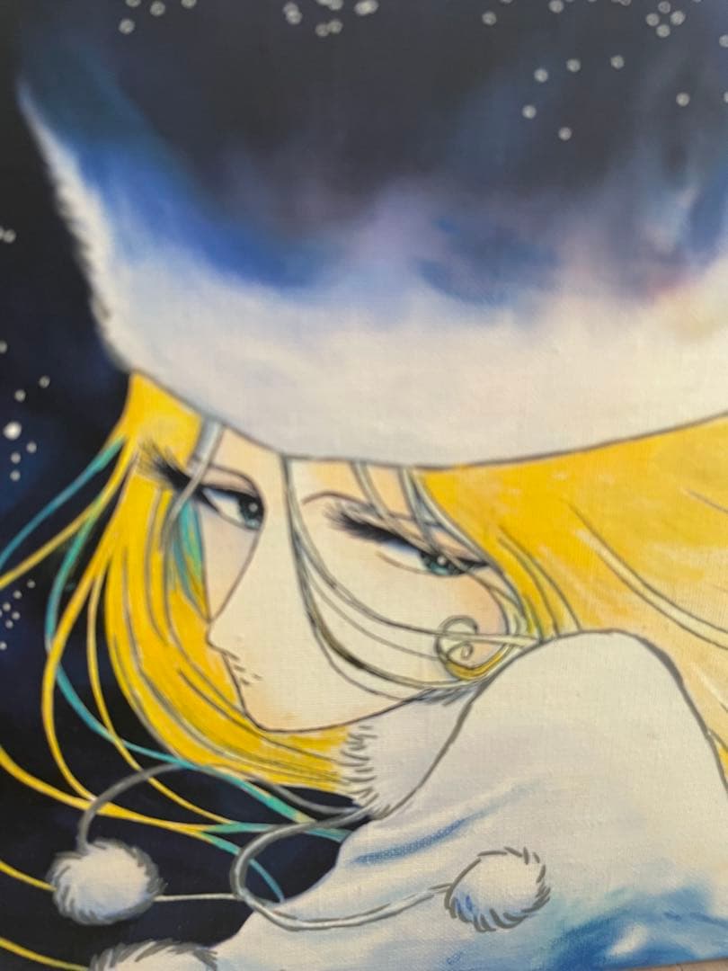 F4号 手描き油彩 松本零士 銀河鉄道999 模写　メーテルレジェンド絵画サイン