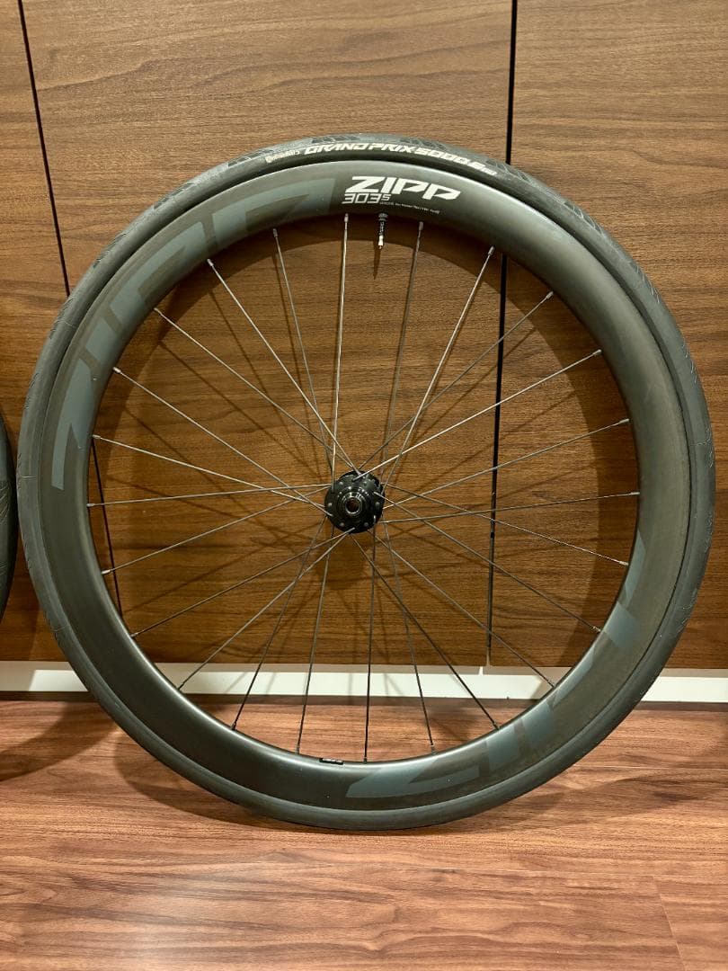 美品 Zipp 303S カーボンホイール GP5000S TR付 1100km