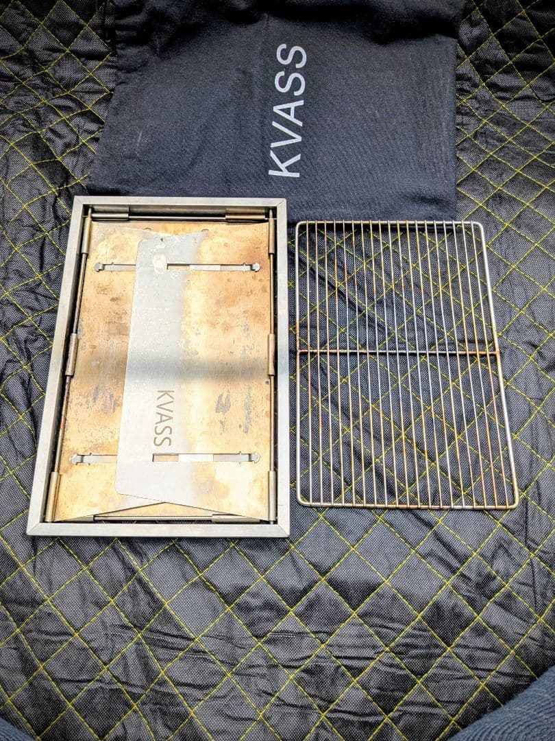 KVASS ステンレス製炭火台 ゼオール鉄板 焼鳥セット ベルモントバッグ入り