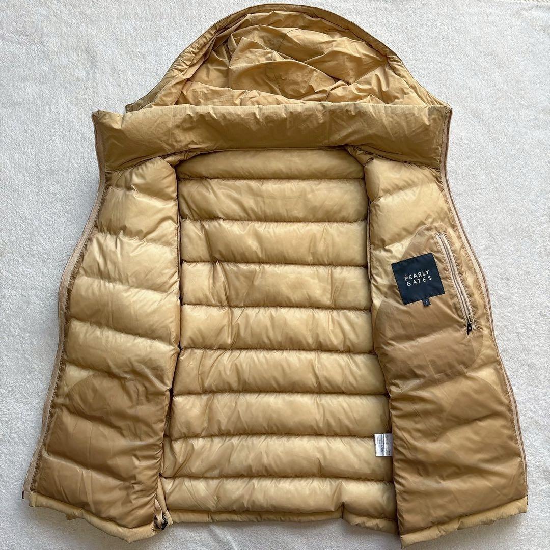 未使用級　現行品　パーリーゲイツ 　ダウン　ジャケット　ベスト　フード　ベージュ