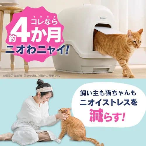 ラクリーン 炭脱臭ファン付き猫トイレ フルカバー システム DFT-52