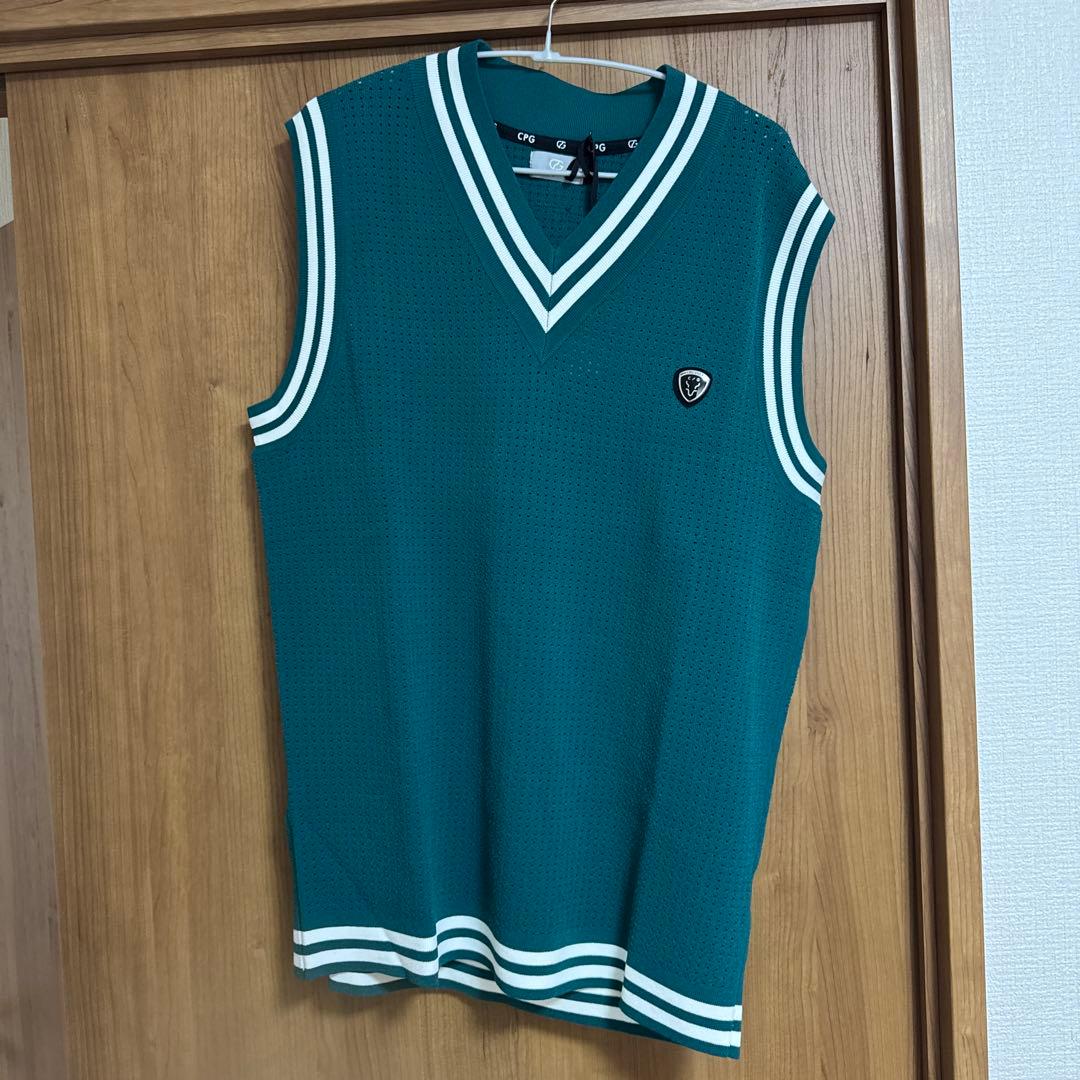CPG GOLF グリーン Vネック ベスト