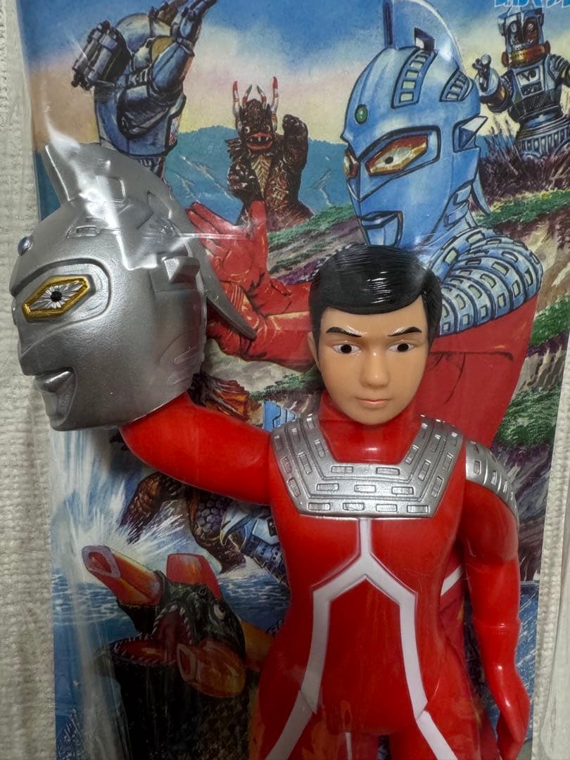 ブルマァク　ウルトラセブン大　マスク取れ　シルバー　復刻版　ソフビ　面取れ