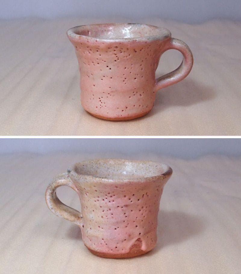 【未使用】志野 半桂窯 石坂徳平 コーヒーカップ2客/ペア 珈琲碗/ティーカップ