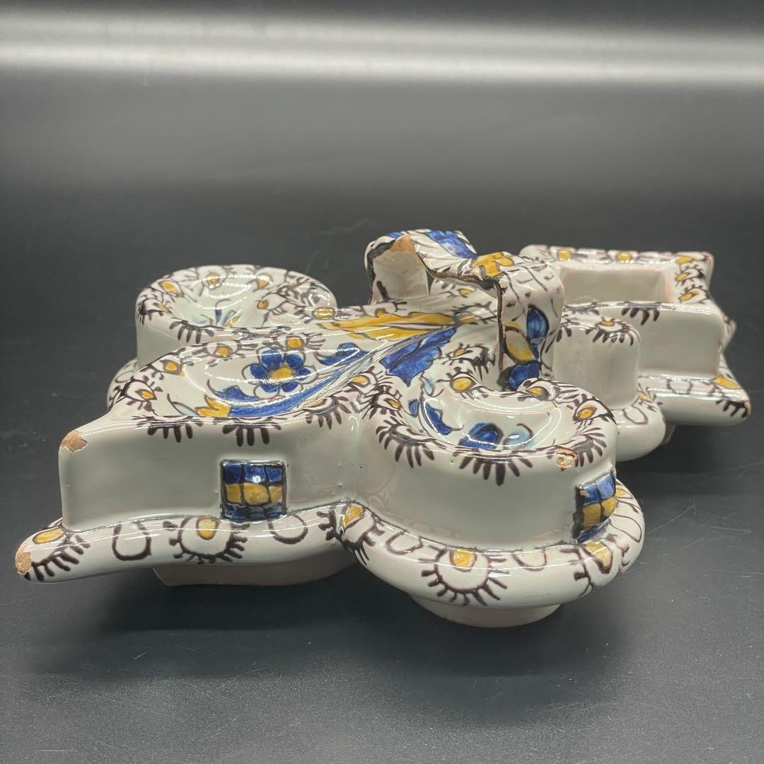 エミールガレ Emile Galle 軟質磁器 花文様 陶器 置物 インク壺