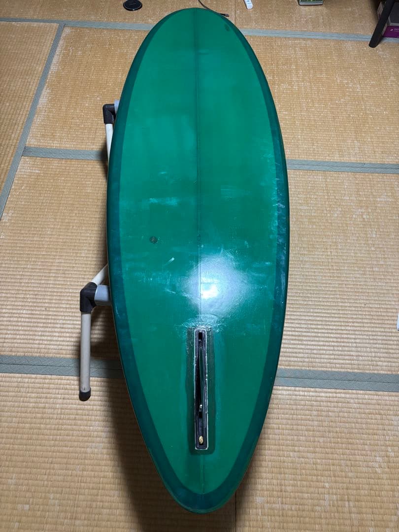 緑色 ファンボード シングルフィン付き