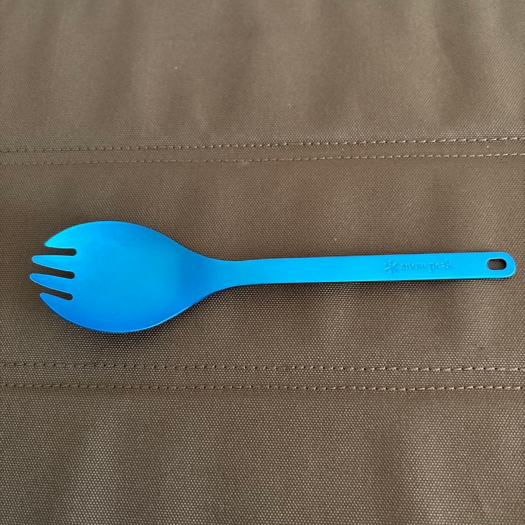 【限定カラー】スノーピーク　チタンシェラカップ&先割れスプーン　ブルー