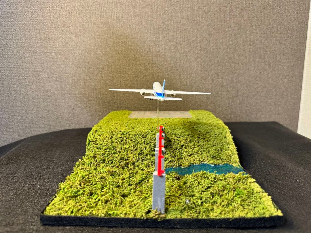 滑走路 進入灯 空港ジオラマ 1/500 着陸体勢 フルスクラッチ 航空機模型