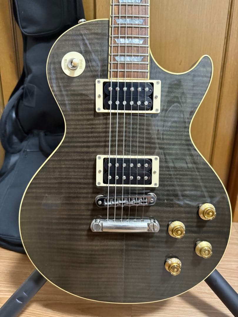 ひ*け様 レスポール シースルーブラック 虎目