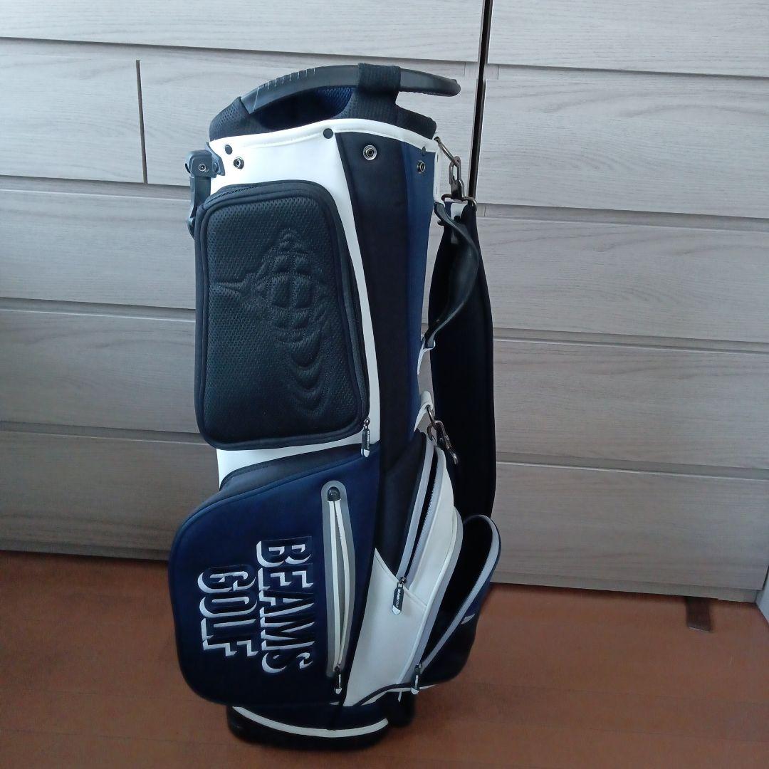 BEAMS GOLF スタンドバッグ セット　ホワイト/ネイビー