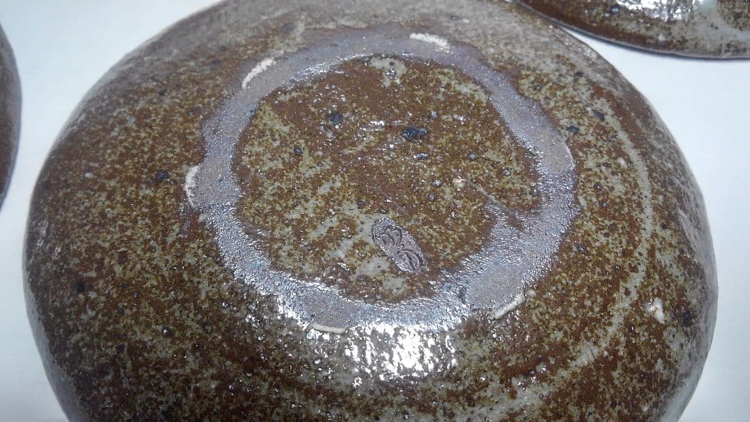 荻原井泉水　絵付皿(書)皿　5枚組　銘あり　箱付　希少