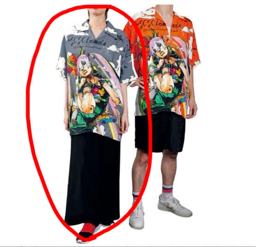 ジョジョの奇妙な冒険 ジョジョランズ 特製 アロハシャツXL ペインズグレー