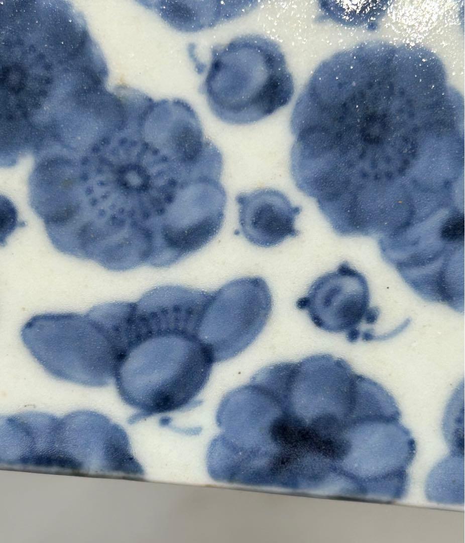 コレクション放出　中国清時代　青華　梅蜂紋重箱　共箱　送料込み0807