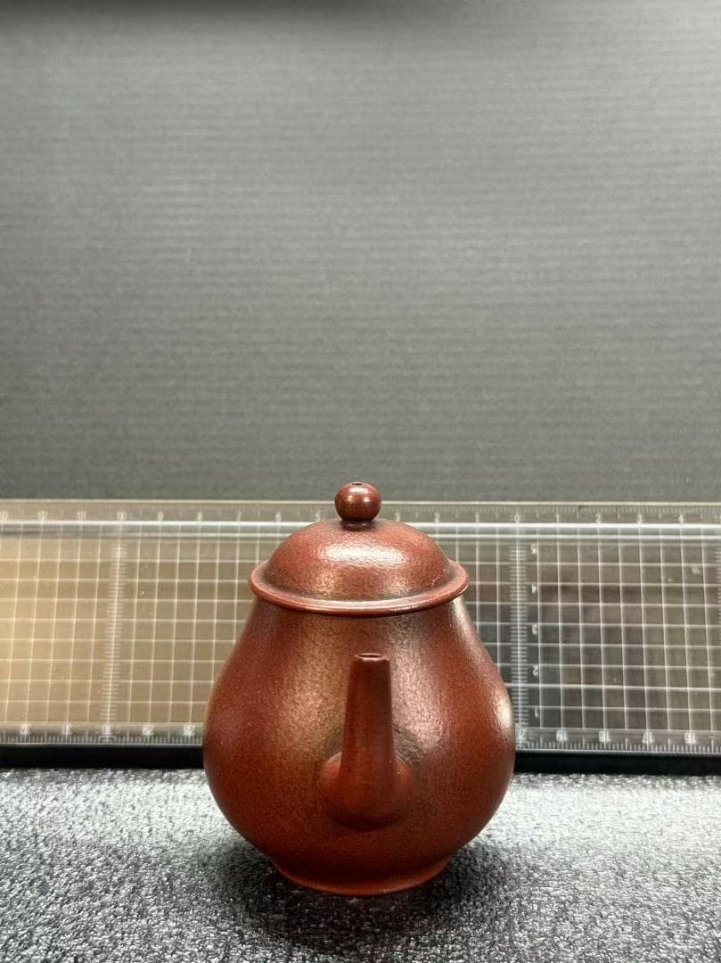 【孟臣 底款 刻漢詩 自有一山川】紫砂壷 朱泥 段泥 煎茶道具 急須 単孔口