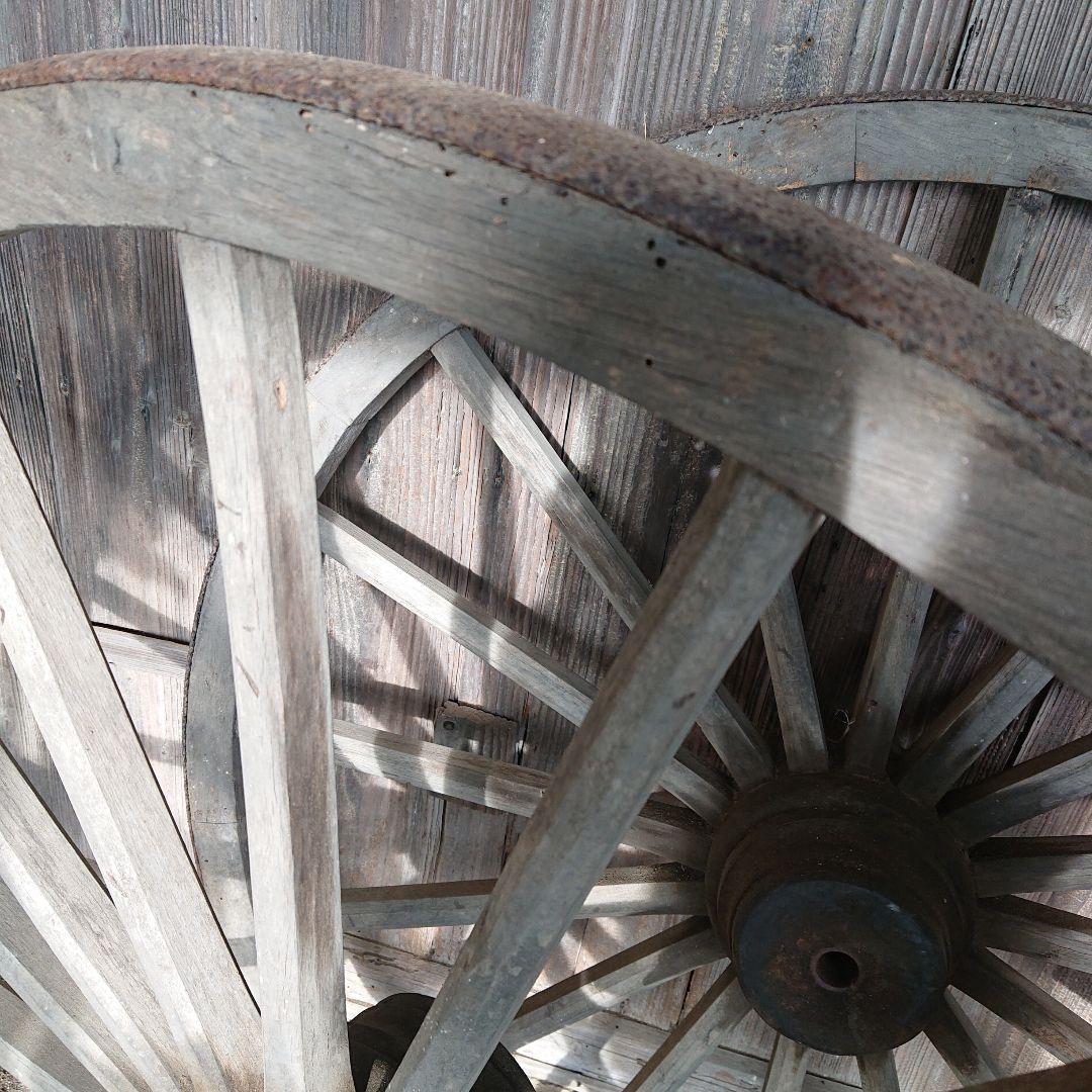 大八車の車輪 荷車 古民家 骨董品 ※引取限定です。