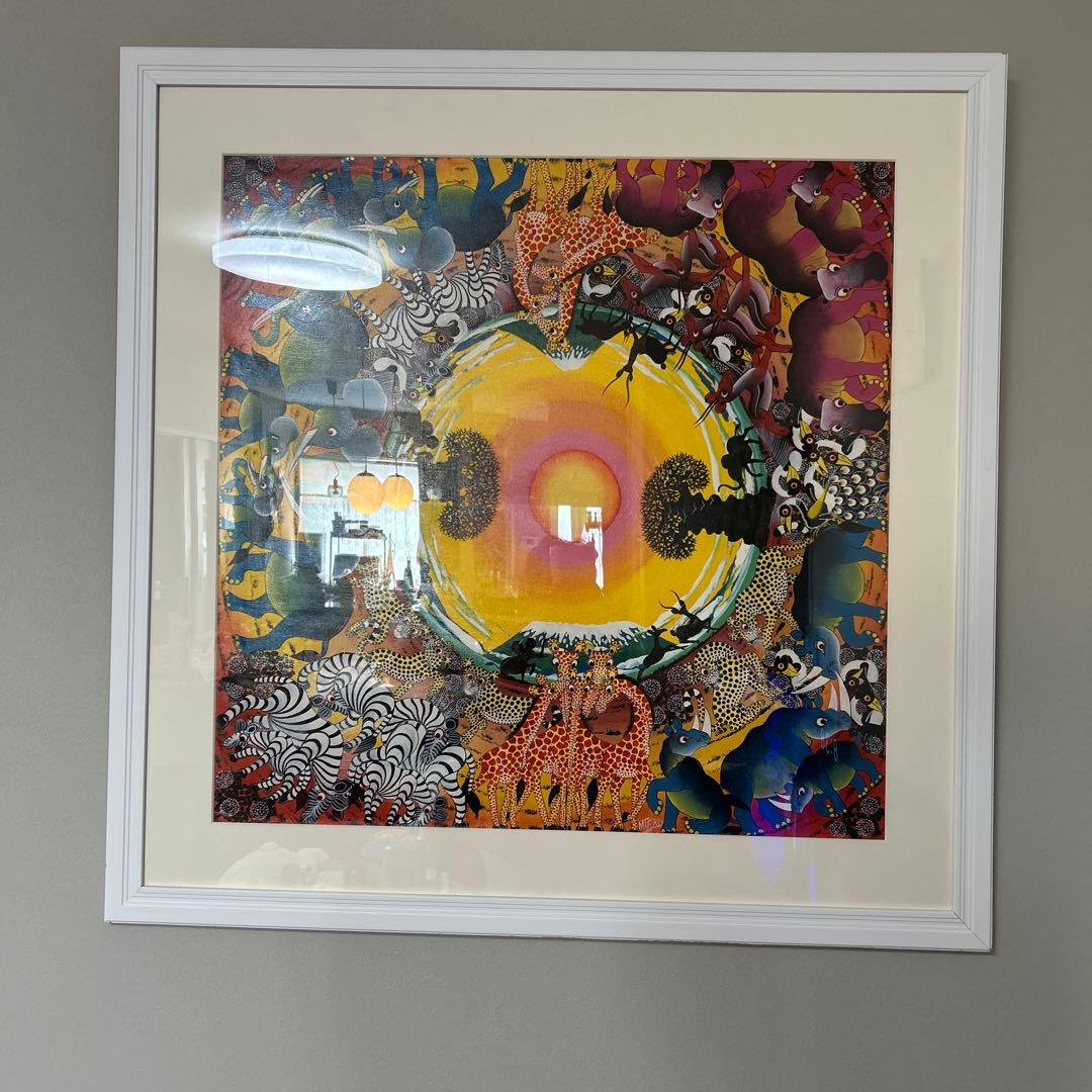 カラフルな動物アート作品