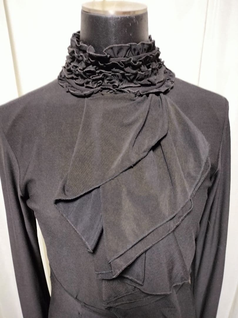 【丈長め】フラメンコ用ブラックセットアップ4段フリル