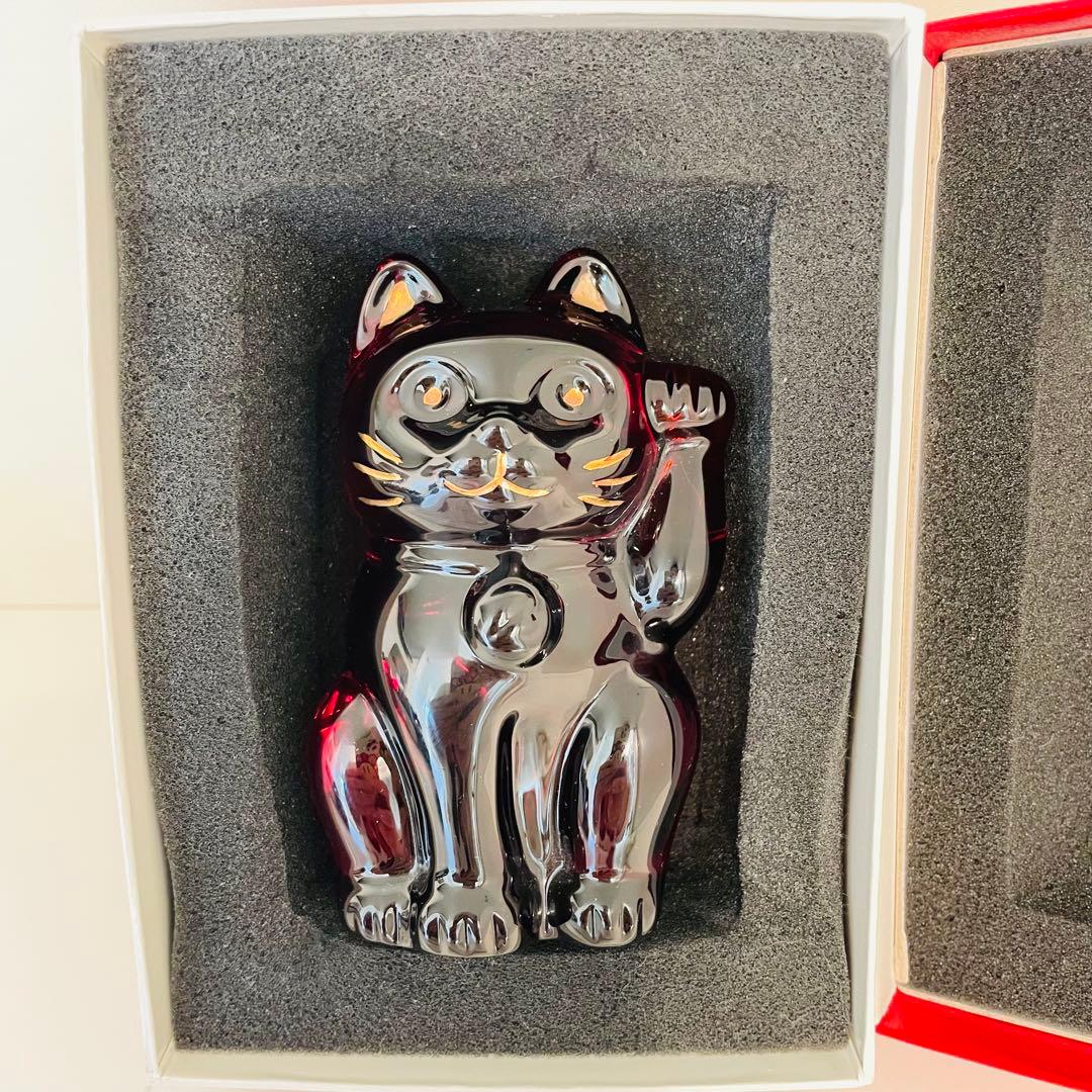 Baccarat（バカラ）まねき猫 レッド 約10.5cm