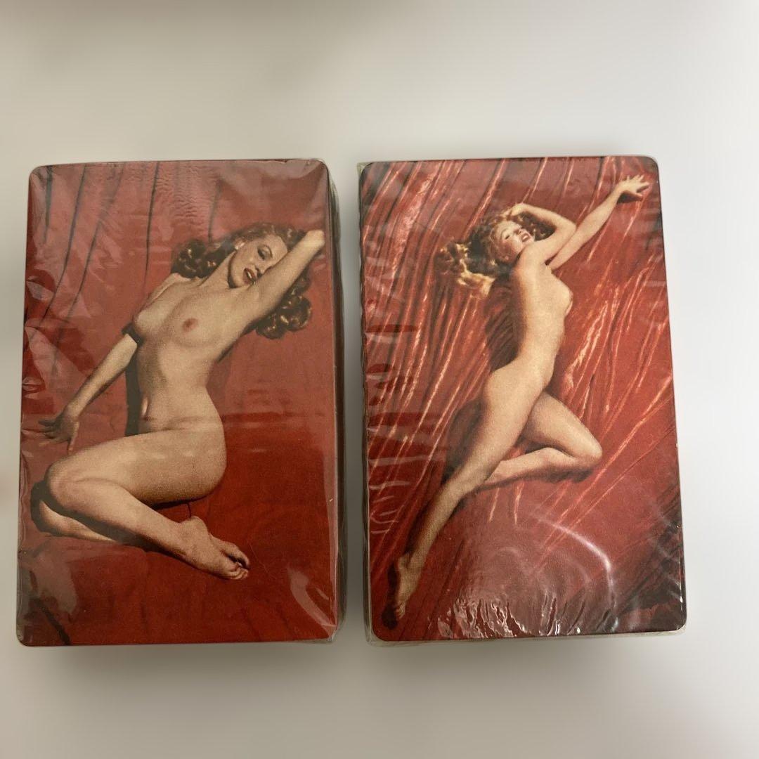 未使用　マリリンモンロー没後30年記念トランプ木製トランプケース 米国国章