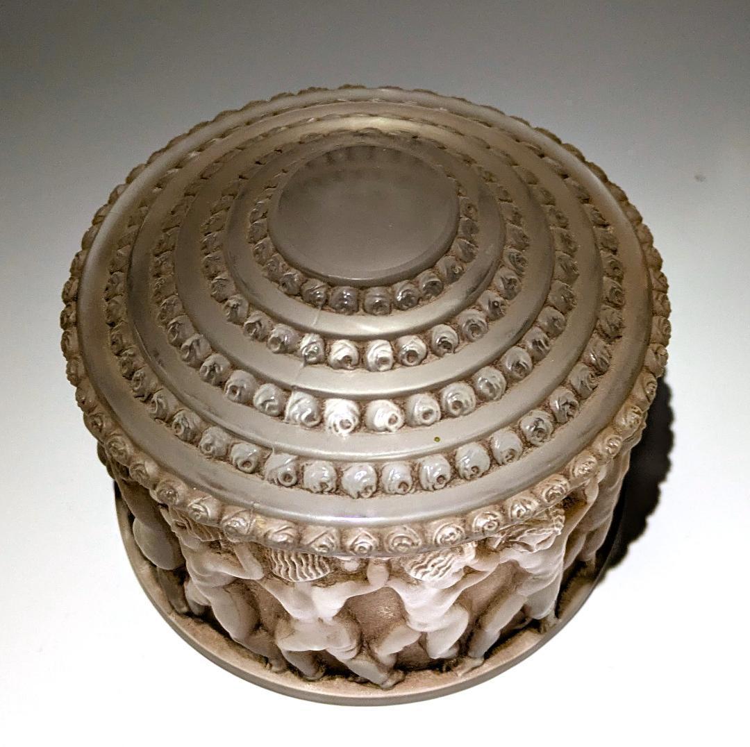 ★生命の神秘★ルネ ラリック アンファン希少な茶パチネ蓋物神秘の子供