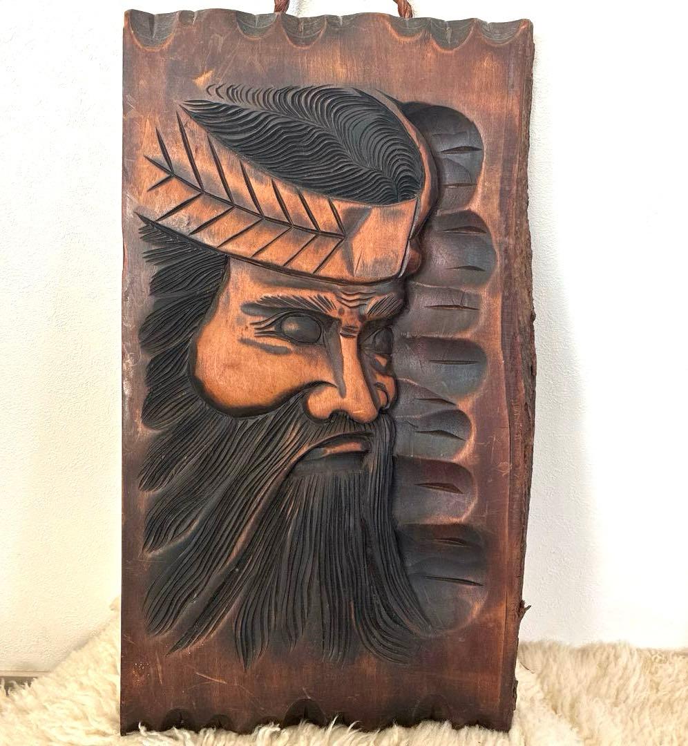 北海道　お土産　木彫り　オブジェ　ヴィンテージ　昭和レトロ