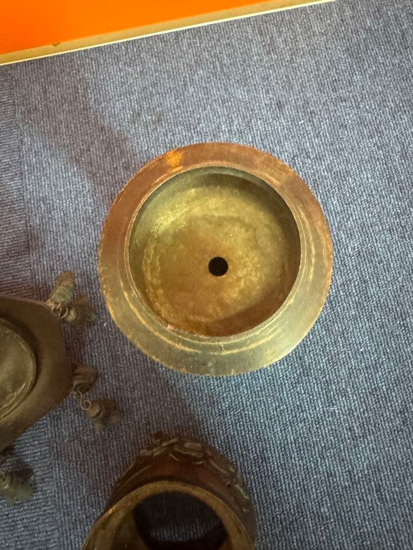 1848  古美術品　銅製　龍文　灯篭  置物　時代物