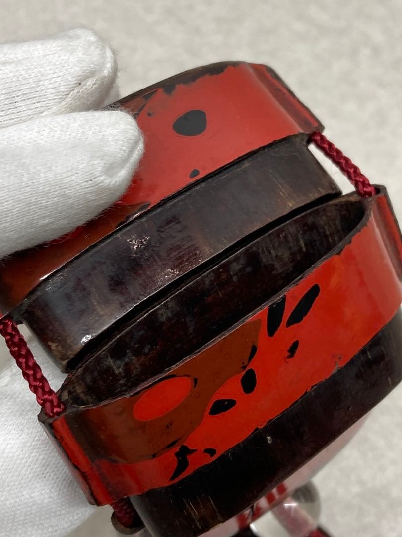 当時物 江戸時代～明治時代 印籠 蒔絵 漆器 3段印籠 玉石在銘 ヤギ根付