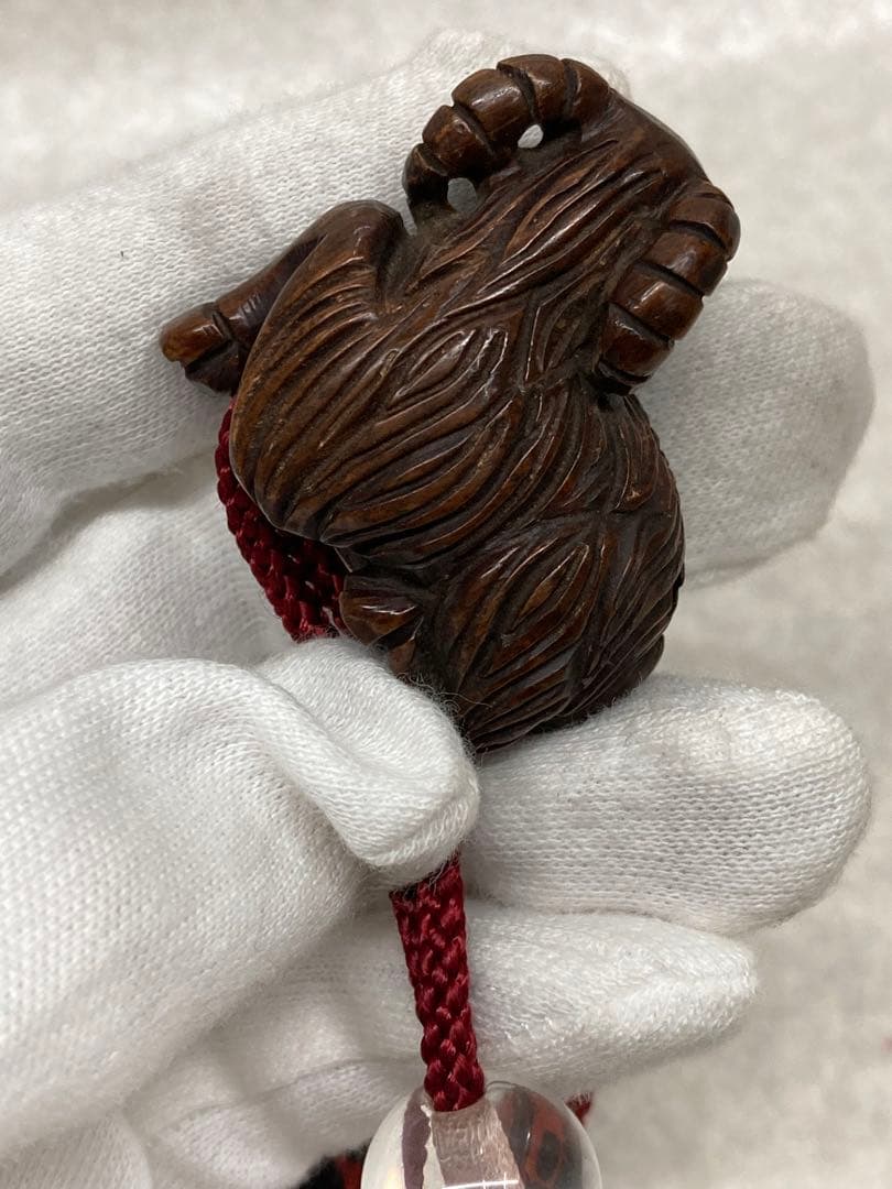 当時物 江戸時代～明治時代 印籠 蒔絵 漆器 3段印籠 玉石在銘 ヤギ根付