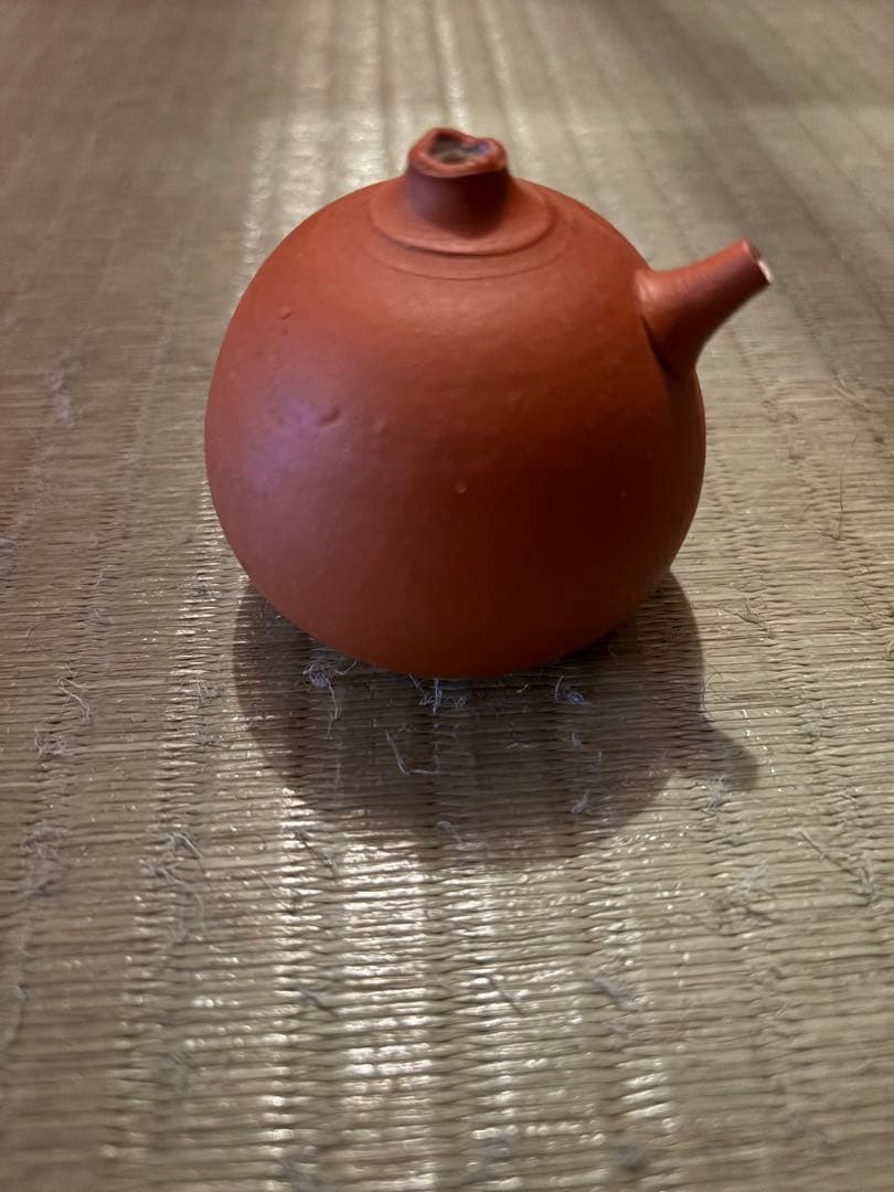 三代山田常山　梨皮 朱泥 水滴　人間国宝　稀少品　在銘