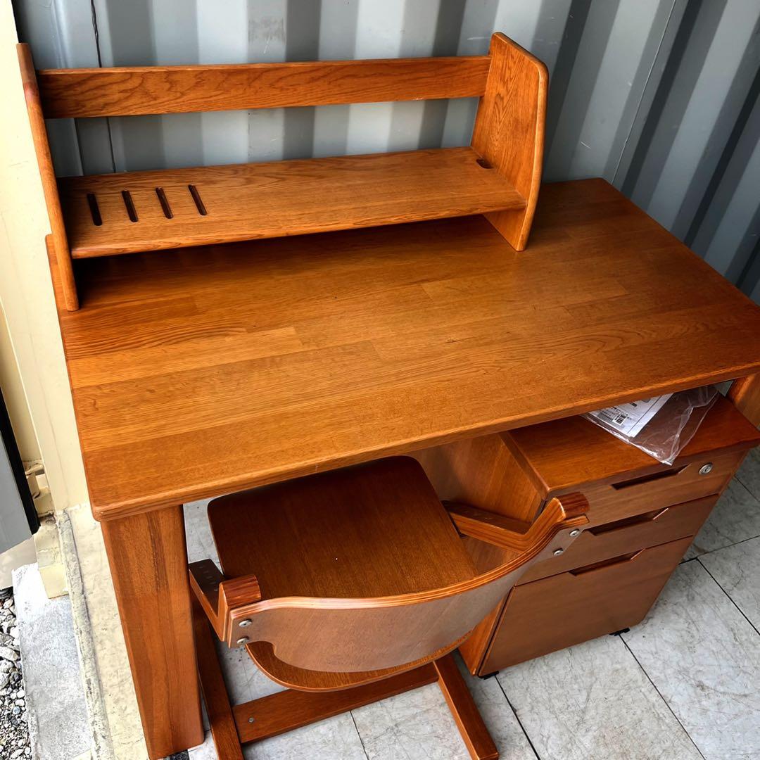 取付無料！コスガ家具 ワークショップ 天然木ワーキングデスク・ワゴン・チェア✨