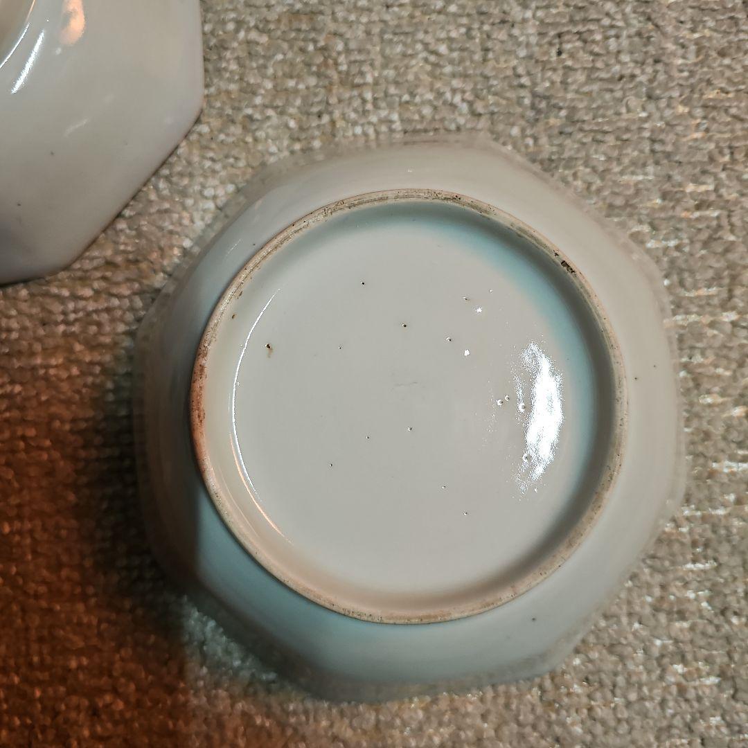 江戸後期 古伊万里 染付八角麒麟鉢 5客