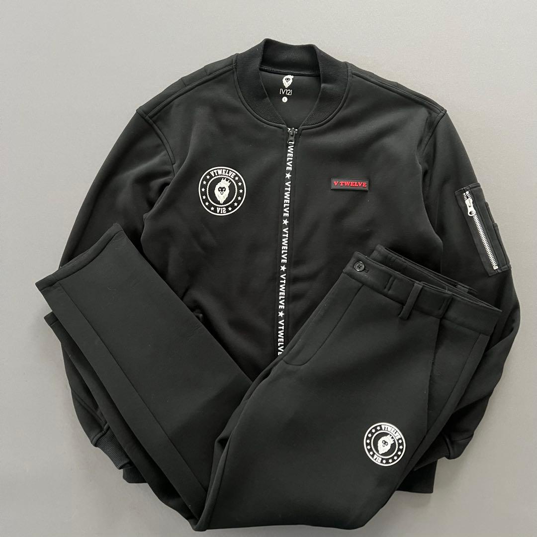 V12 ヴィトゥエルブ セットアップ　ダンボールニット　メンズ　ゴルフ　裏起毛